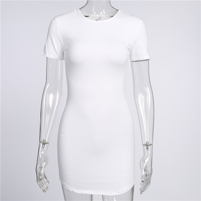 Rochie de dama din bumbac cu maneci scurte in alb-negru