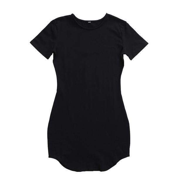 Rochie de dama din bumbac cu maneci scurte in alb-negru