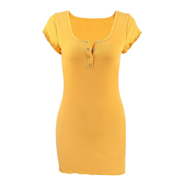 Rochie scurta de dama cu decolteu in V in doua culori