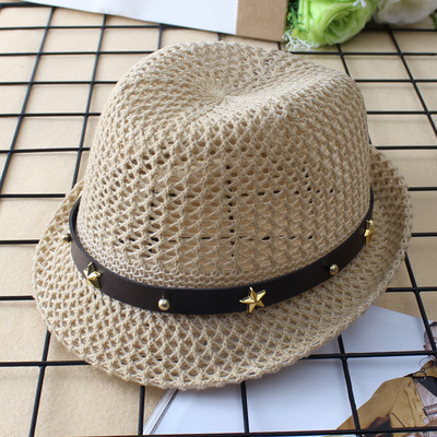 Palarie de plasa pentru copii pentru baieti si fete cu elemente de curea si matura