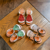 Sandale pentru copii pentru fete cu aplicație colorată în trei culori