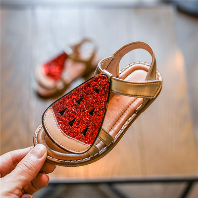 Sandale pentru copii pentru fete cu aplicație colorată în trei culori