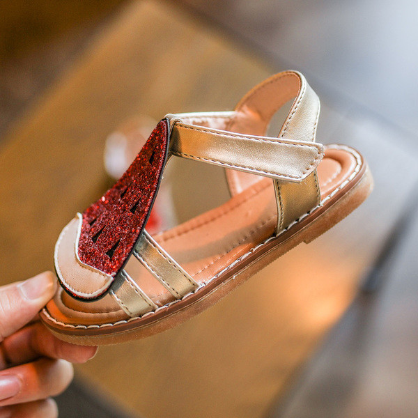 Sandale pentru copii pentru fete cu aplicație colorată în trei culori