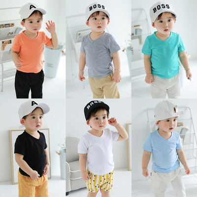 Παιδικό μπλουζάκι με ντεκολτέ σε σχήμα V σε διάφορα χρώματα για αγόρια