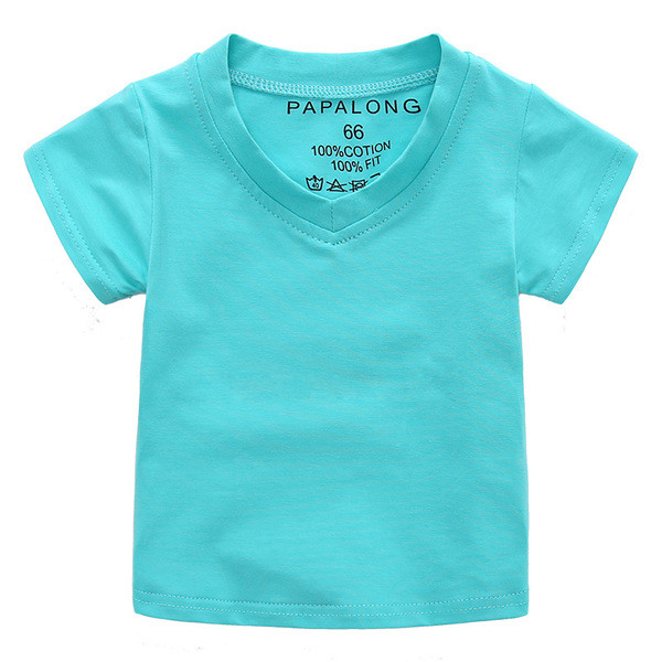 Детска изчистена тениска с V-образно деколте в няколко цвята за момчета