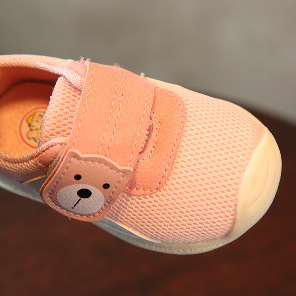 Sandale pentru copii cu aplicație roz și albastru