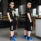 Set copii - tricou cu imprimeu si pantaloni scurti 3/4