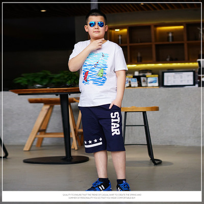 Set copii - tricou cu imprimeu si pantaloni scurti 3/4