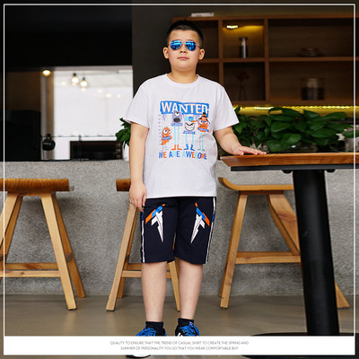 Set copii - tricou cu imprimeu si pantaloni scurti 3/4