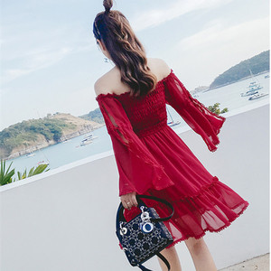 Rochie de vara de dama cu maneci late din sifon in patru culori