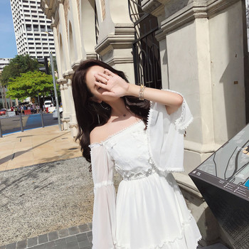 Rochie de vara de dama cu maneci late din sifon in patru culori