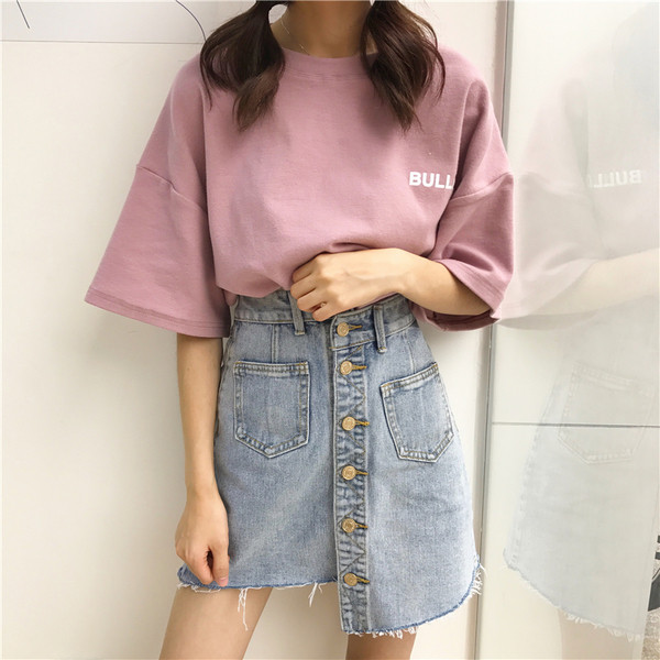 Fusta de dama din denim NOU cu nasturi si buzunare