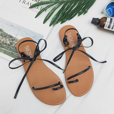 Καθημερινά χαμηλά γυναικεία σανδάλια από οικολογικό δέρμα σε τρία χρώματα