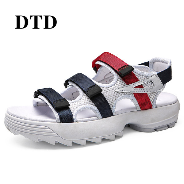 Ανδρικά σανδάλια σε μαύρο και άσπρο με λωρίδες χρώματος