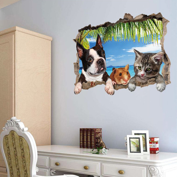 Tapet 3D cu animale potrivit pentru camera unui copil