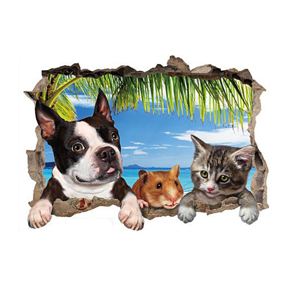 Tapet 3D cu animale potrivit pentru camera unui copil