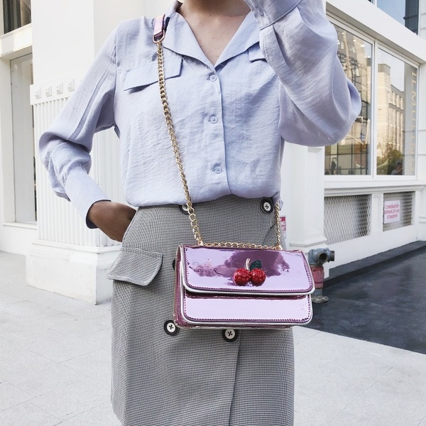 Geantă mică de damă cu decor 3D cu mâner lung în cinci culori