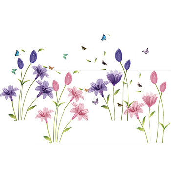 Αυτοκόλλητο τοίχου σε δύο χρώματα - Λουλούδι