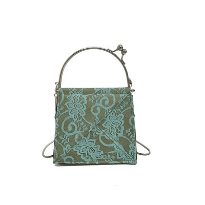 Geantă mică și elegantă, cu dantelă și mâner lung, în patru culori