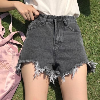 Γυναικεία short jeans με σχισμένα σχέδια σε δύο χρώματα