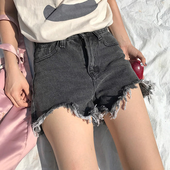 Γυναικεία short jeans με σχισμένα σχέδια σε δύο χρώματα