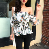 Bluza de dama cu motiv floral in doua culori