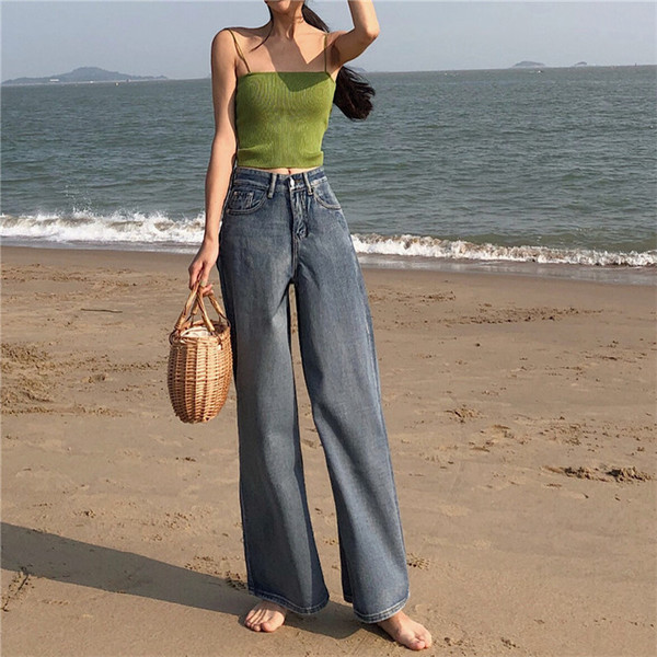 Blugi de dama decupati cu talie inalta