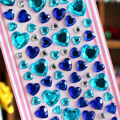 Autocolante copii 3D pietre decorative Inimi