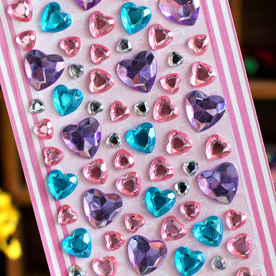 Autocolante copii 3D pietre decorative Inimi