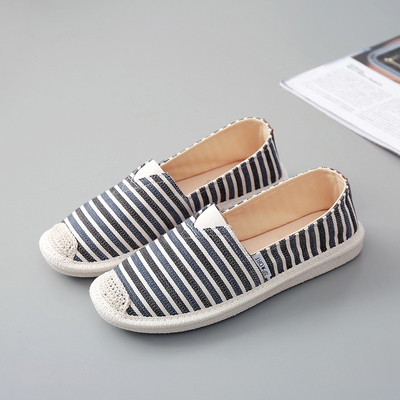 Mocasini de dama cu dungi in trei culori