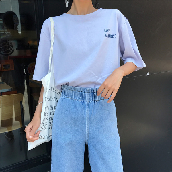 Blugi dama largi cu elastic