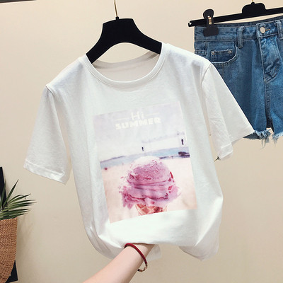 Tricou dama cu aplicare de diferite culori