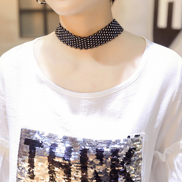 Tricou de damă cu mâneci largi și paiete