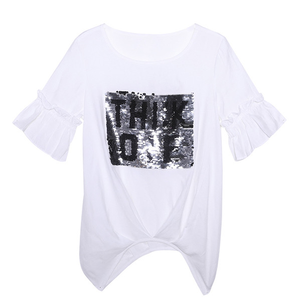 Tricou de damă cu mâneci largi și paiete