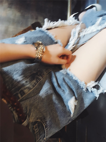 Blugi lungi de dama rupti cu talie inalta