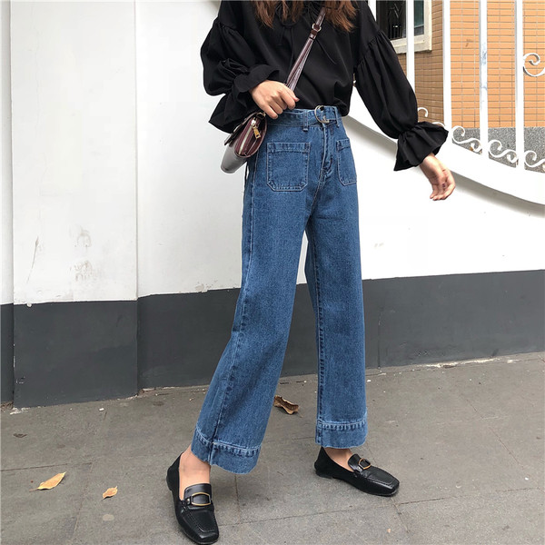 Blugi de dama cu model cu talie inalta