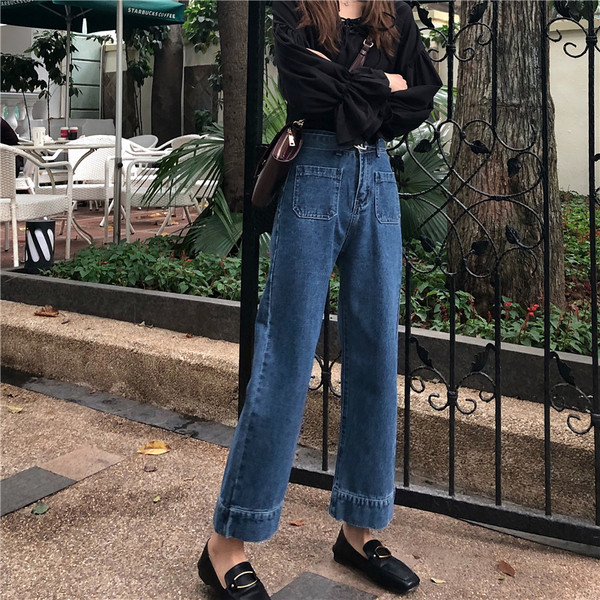 Blugi de dama cu model cu talie inalta