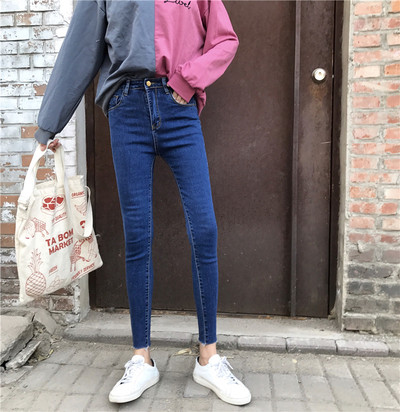 Μακρύ γυναικέια τζιν με ψηλή μέση σε τρία χρώματα-λεπτό μοντέλο