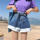 Blugi scurti de dama cu model cu talie inalta