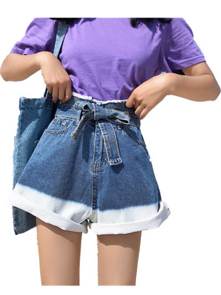 Blugi scurti de dama cu model cu talie inalta