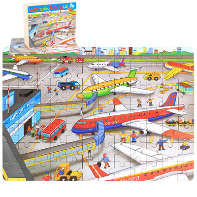 Пъзел от дърво за деца с 84 части