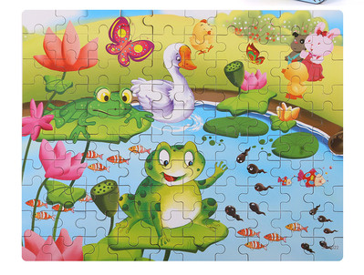 Puzzle din lemn pentru copii din 100 de elemente