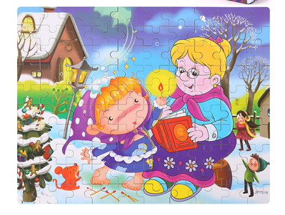 Puzzle din lemn pentru copii din 100 de elemente