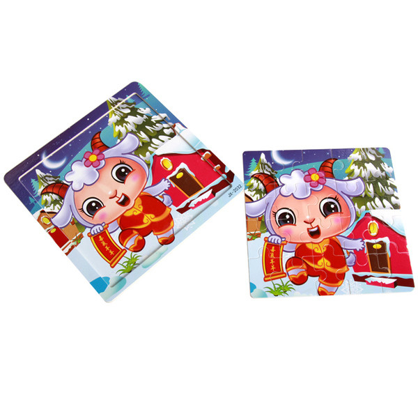 Gyerek fa puzzle 20 elemből álló különböző képekkel