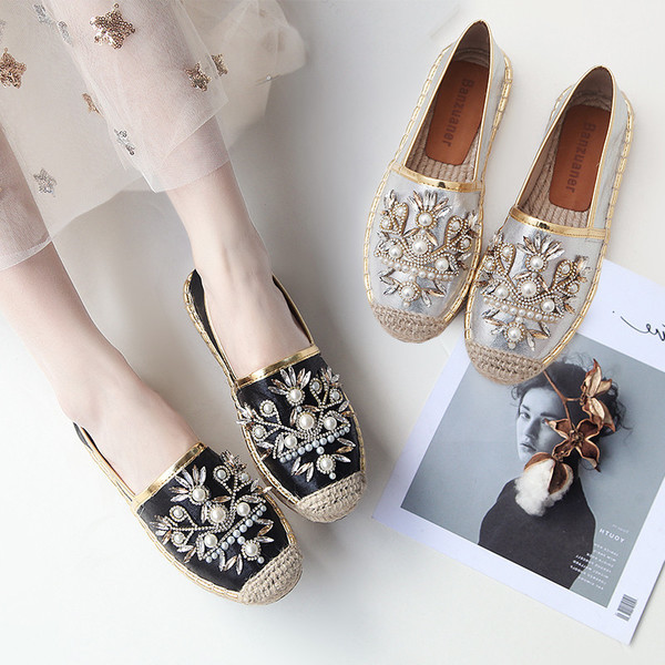 Mocasini de dama cu pietre in doua culori