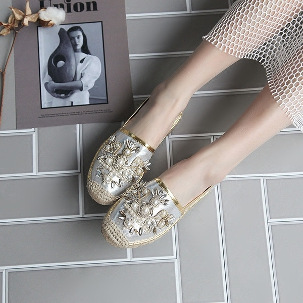 Mocasini de dama cu pietre in doua culori