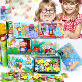 Ξύλινο παιδικό παζλ από 20 κομμάτια και με μεταλλικό κουτί