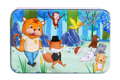 Ξύλινο παιδικό παζλ από 20 κομμάτια και με μεταλλικό κουτί