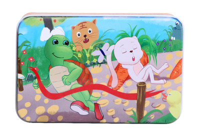 Ξύλινο παιδικό παζλ από 20 κομμάτια και με μεταλλικό κουτί