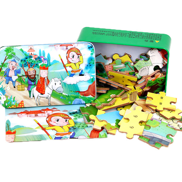 Ξύλινο παιδικό παζλ από 20 κομμάτια και με μεταλλικό κουτί